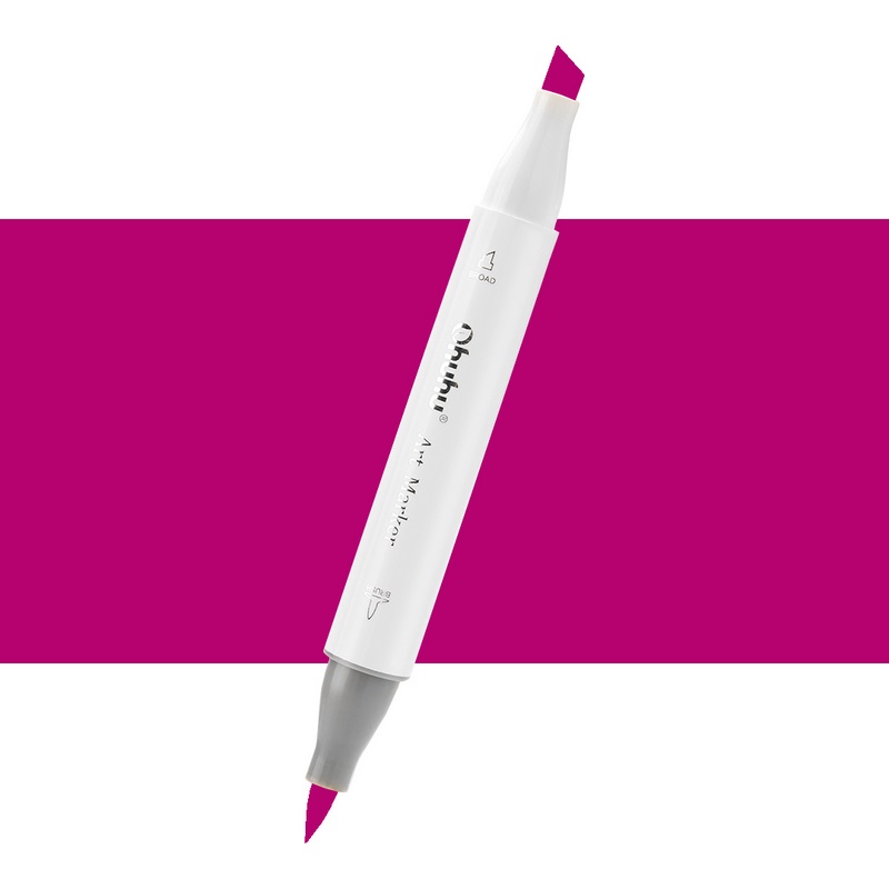 Lihová fixa OHUHU oboustranná Brush & Chisel, P1 Vivid Purple