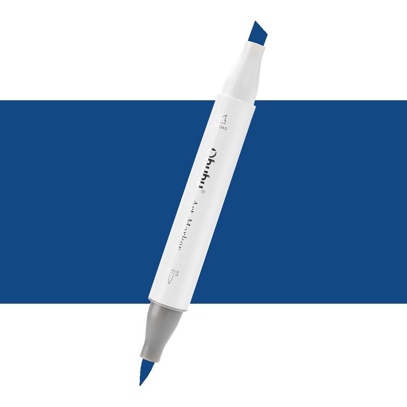 Lihová fixa OHUHU oboustranná Brush & Chisel, PB4 Napoleon Blue