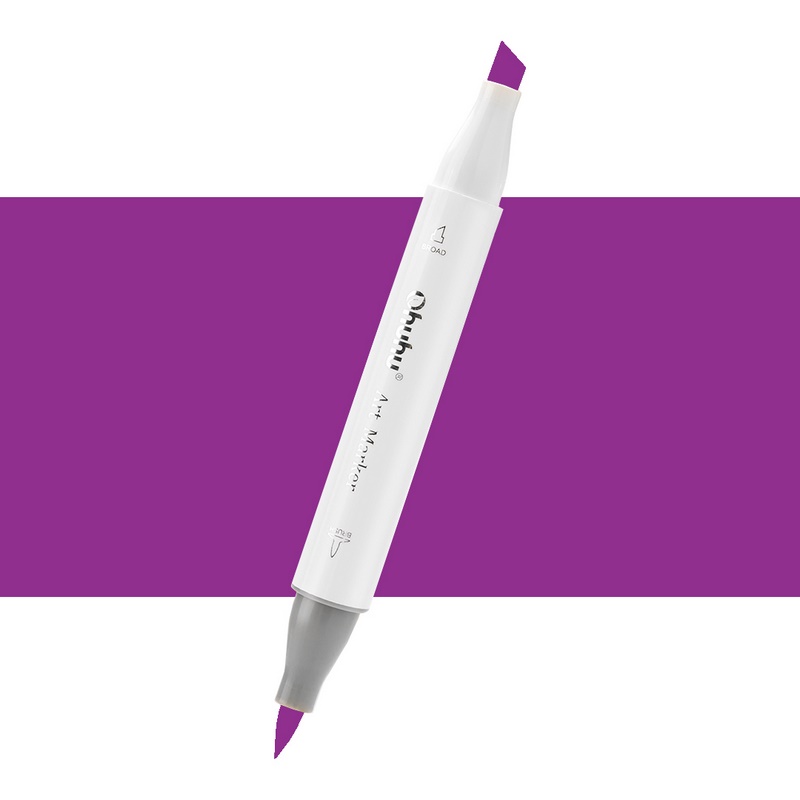 Lihová fixa OHUHU oboustranná Brush & Chisel, R16 Deep Violet