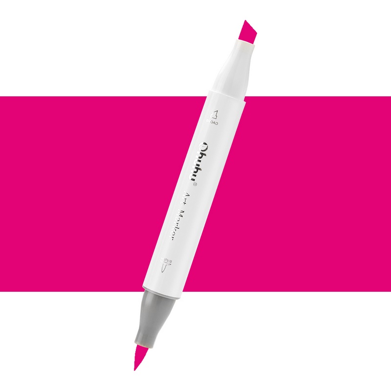 Lihová fixa OHUHU oboustranná Brush & Chisel, RP1 Vivid Reddish Purple