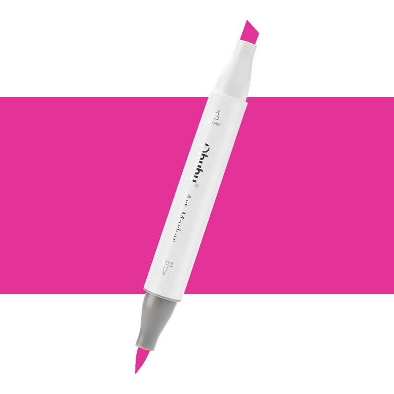 Lihová fixa OHUHU oboustranná Brush & Chisel, RP6 Vivid Pink
