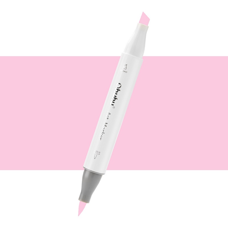 Lihová fixa OHUHU oboustranná Brush & Chisel, RV030 Light Hot Pink