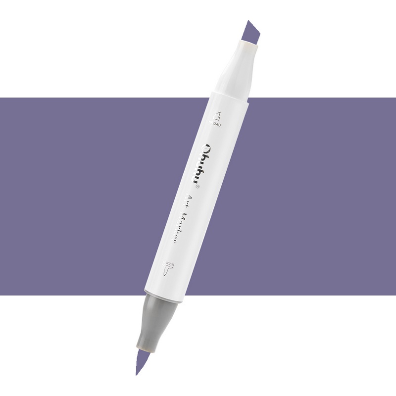 Lihová fixa OHUHU oboustranná Brush & Chisel, V450 Dark Lavender