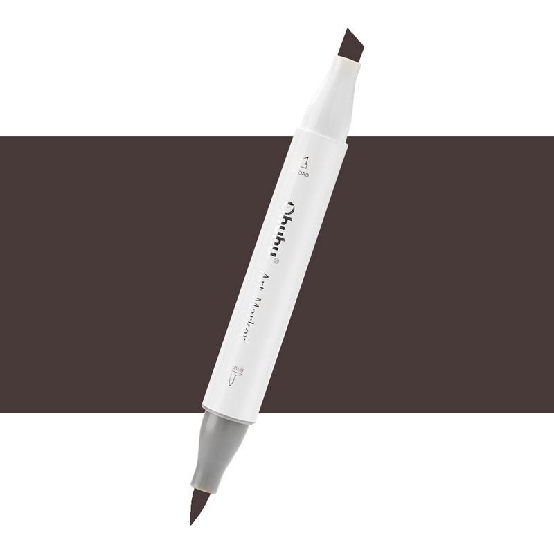Lihová fixa OHUHU oboustranná Brush & Chisel, WG9 Warm Grey 9
