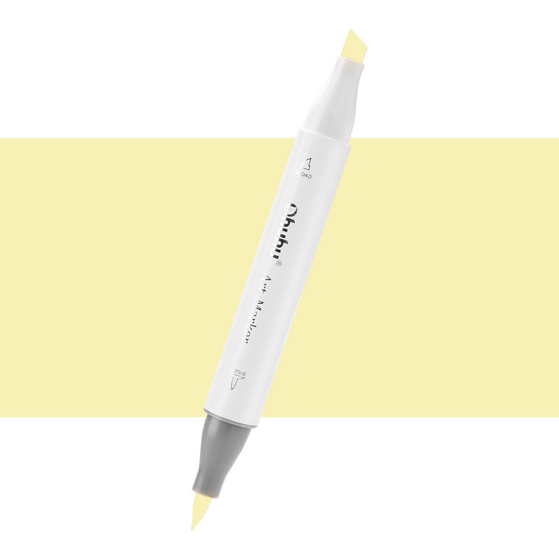 Lihová fixa OHUHU oboustranná Brush & Chisel, Y3 Barium Yellow