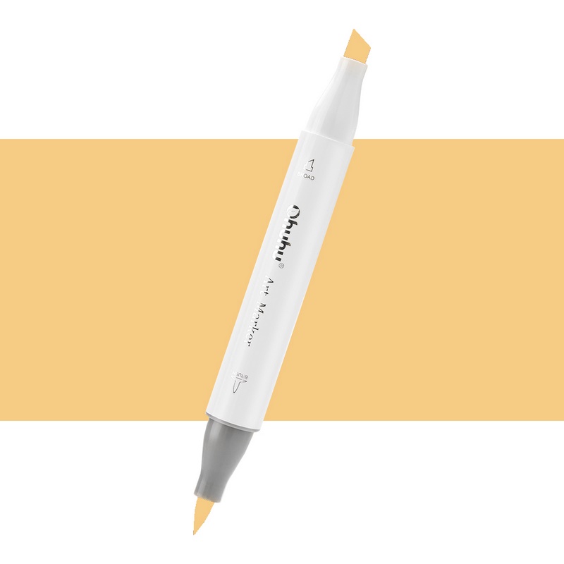 Lihová fixa OHUHU oboustranná Brush & Chisel, Y6 Lemon Yellow