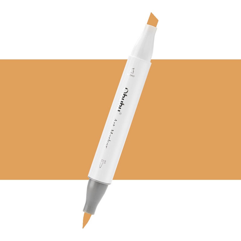 Lihová fixa OHUHU oboustranná Brush & Chisel, Y9 Yellow Orche