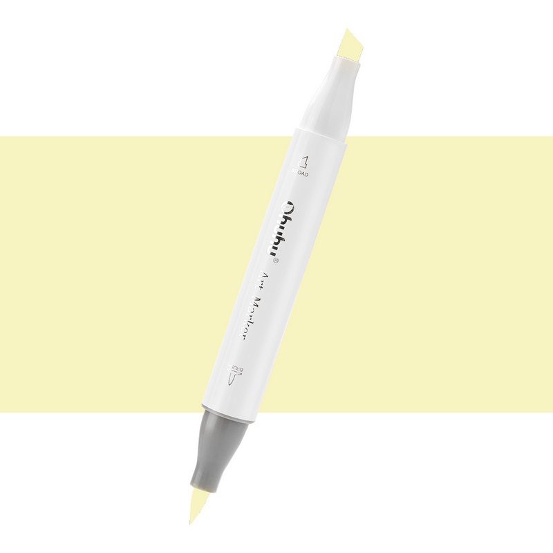 Lihová fixa OHUHU oboustranná Brush & Chisel, Y121 Primrose