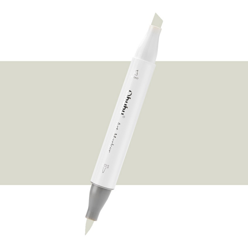Lihová fixa OHUHU oboustranná Brush & Chisel, YG040 Yellow Grey 04