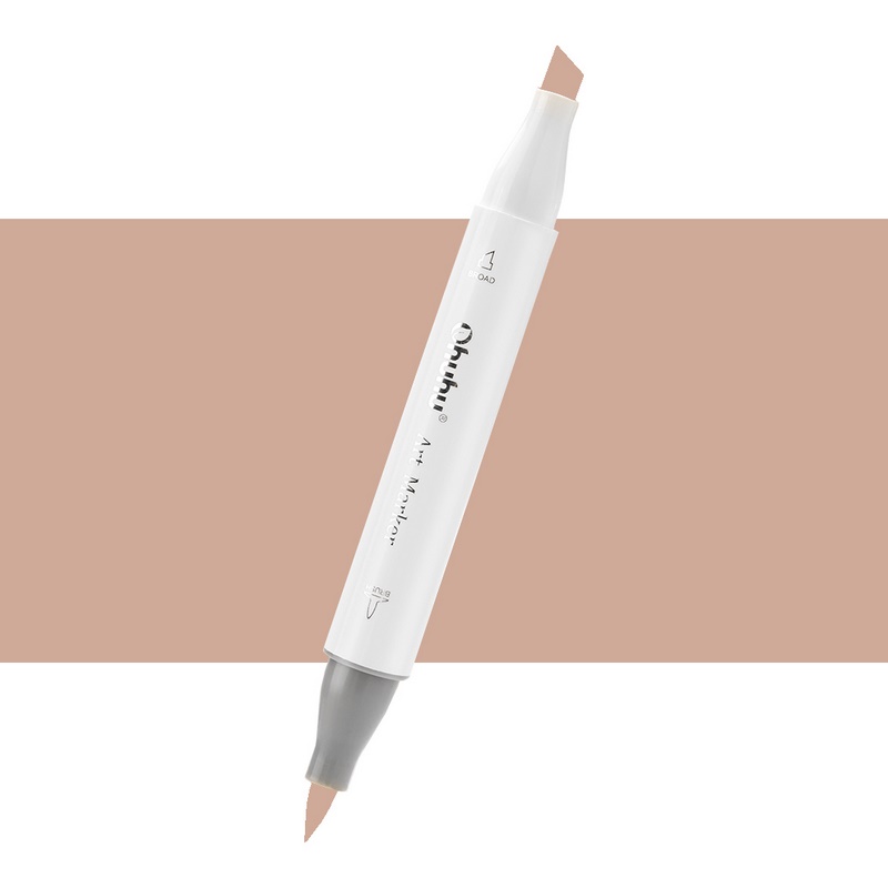 Lihová fixa OHUHU oboustranná Brush & Chisel, YR148 Thin Persimmon