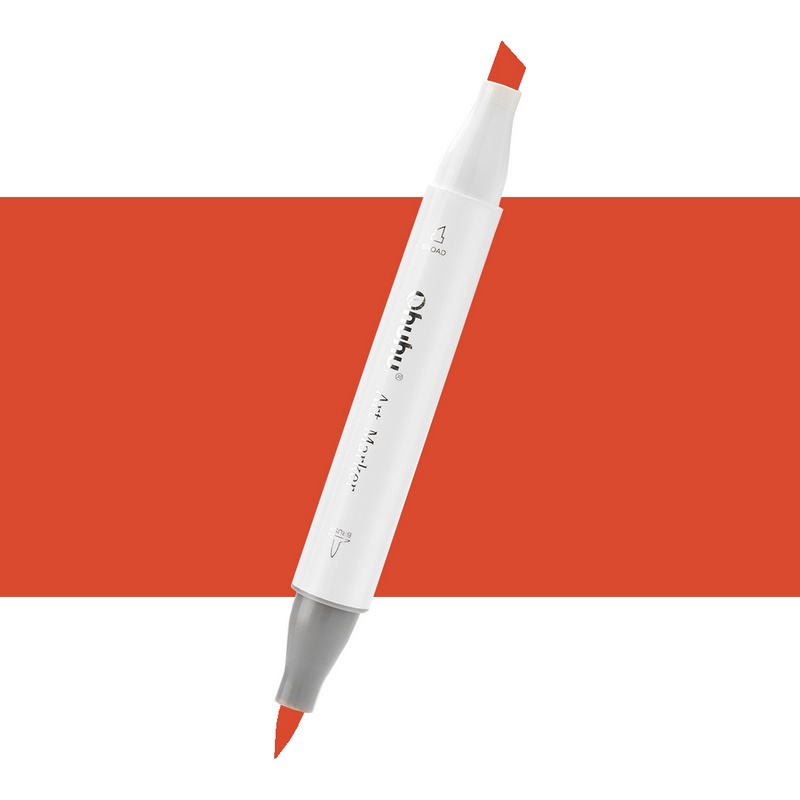 Lihová fixa OHUHU oboustranná Brush & Chisel, YR180 Lipstick Orange
