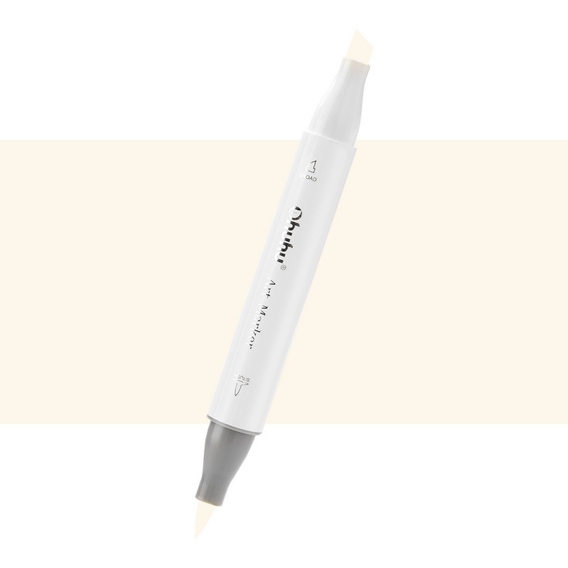 Lihová fixa OHUHU oboustranná Brush & Chisel, YR212 Milk White
