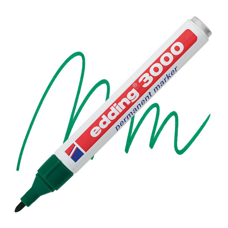 Permanentní popisovač EDDING 3000, zelený