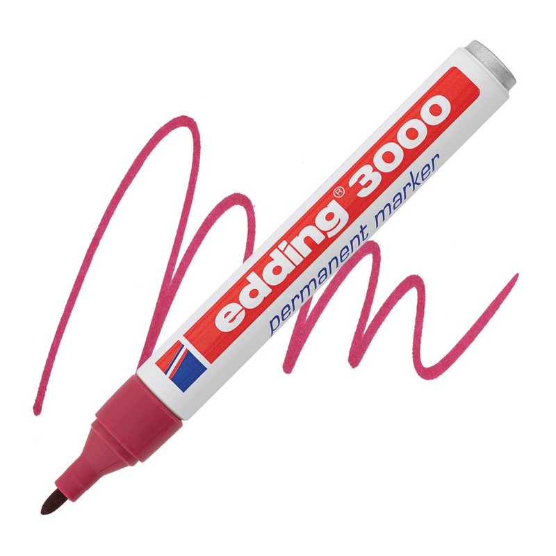 Permanentní popisovač EDDING 3000, karmínový