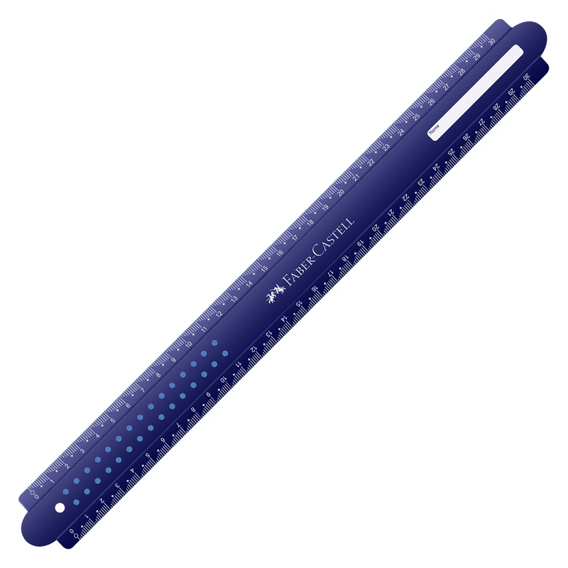 Odolné pravítko FABER-CASTELL Dots 30cm, černé / modré