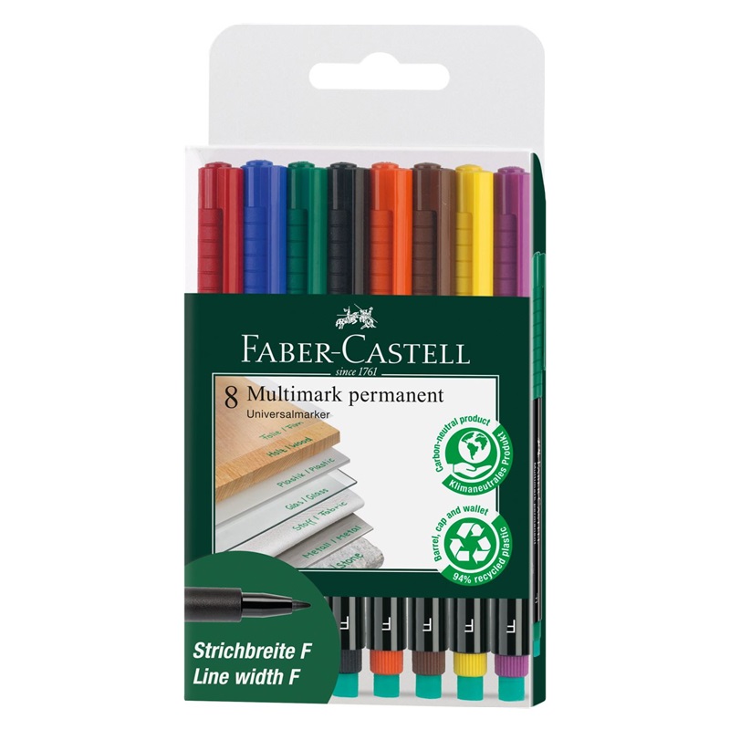 FABER-CASTELL Multimark gumovací 1513 F, set 8ks
