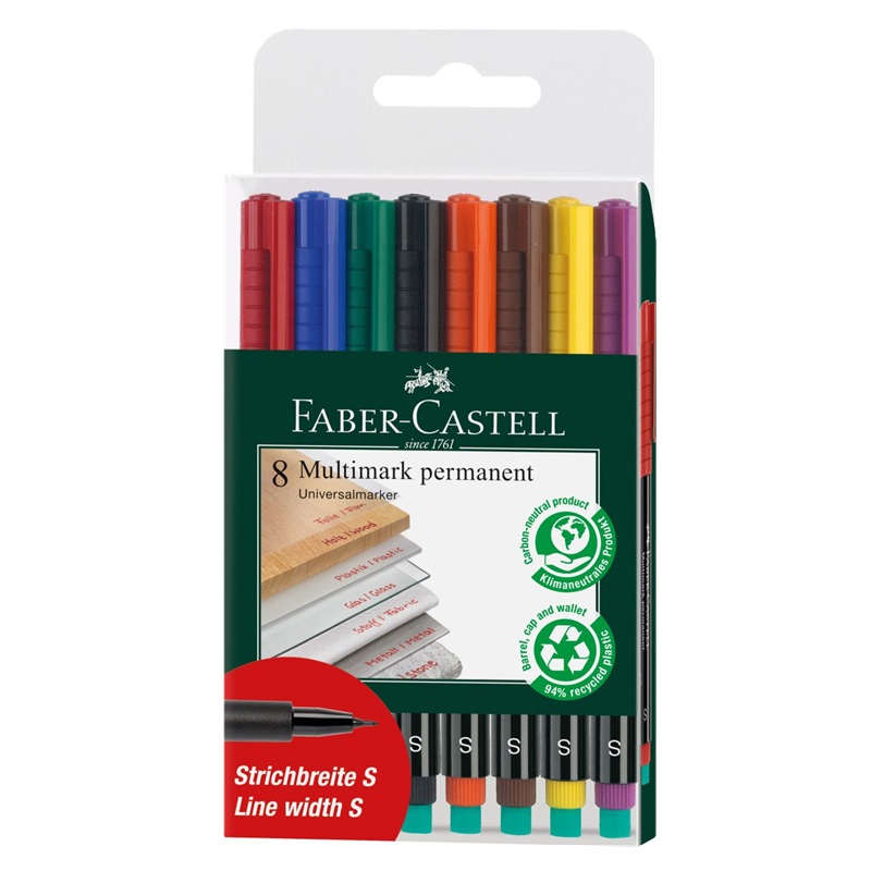 FABER-CASTELL Multimark gumovací 1523 S, set 8ks
