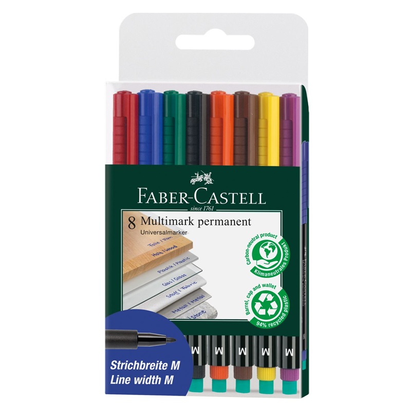 FABER-CASTELL Multimark gumovací 1525 M, set 8ks
