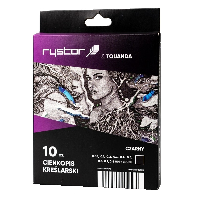 Technické linery RYSTOR Technic, 10 ks černé