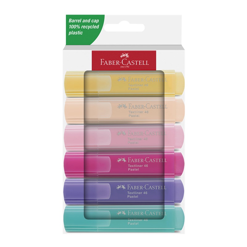 FABER-CASTELL zvýrazňovač Textliner 1546, set 6ks PASTEL