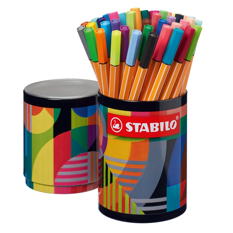 Linery STABILO point 88, 45 ks ARTY v kovové dóze