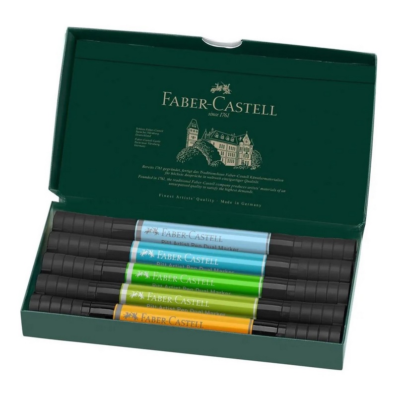 FABER-CASTELL PITT Artist Pen Dual, set 5ks Animal