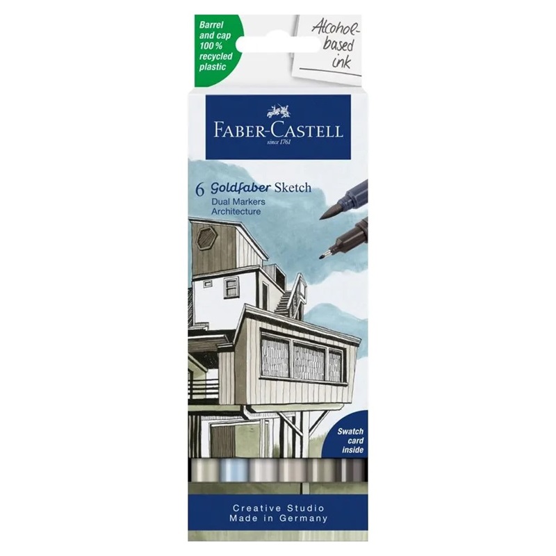 FABER-CASTELL lihové GOLDFABER DUAL, set 6ks Architecture