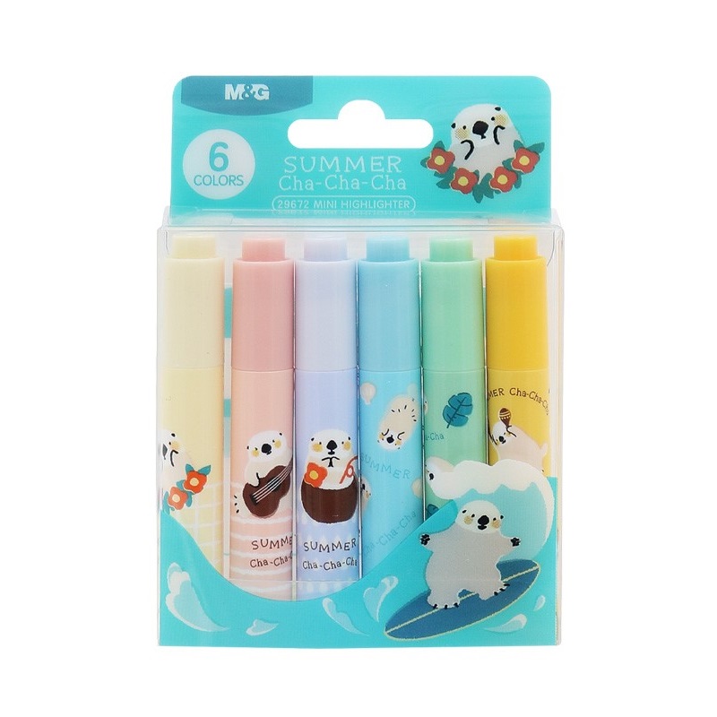M&G zvýrazňovače "Summer Cha Cha", 6ks MINI pastelové