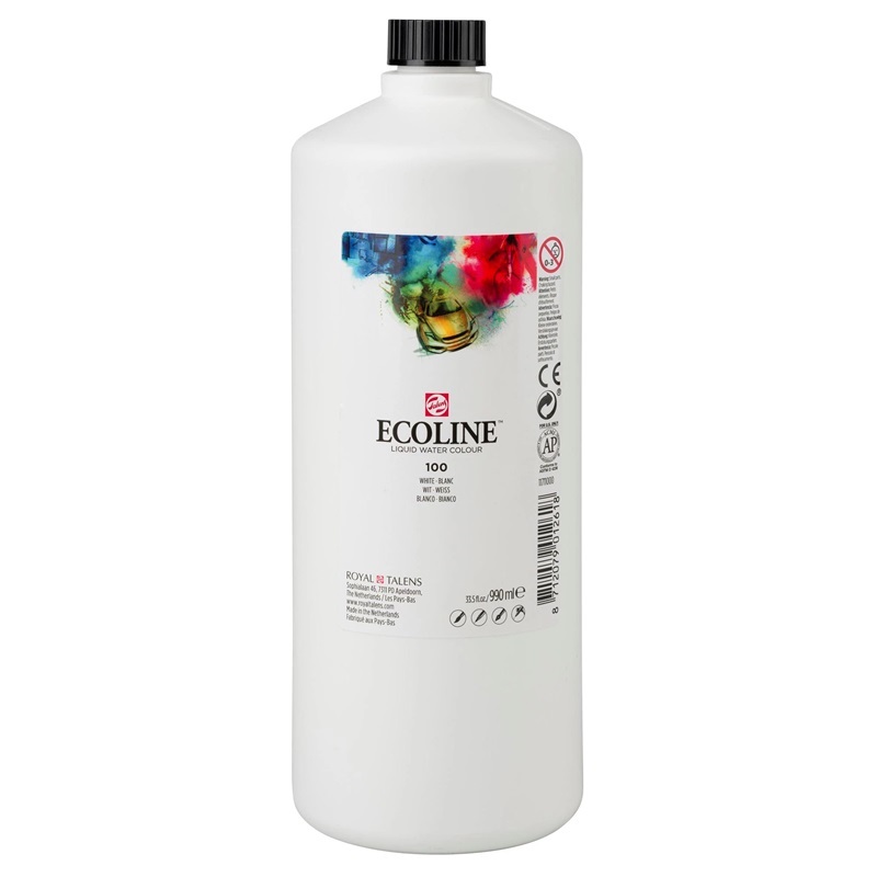 ROYAL TALENS Akvarelový inkoust ECOLINE Aquarell Ink 990 ml, White (100)