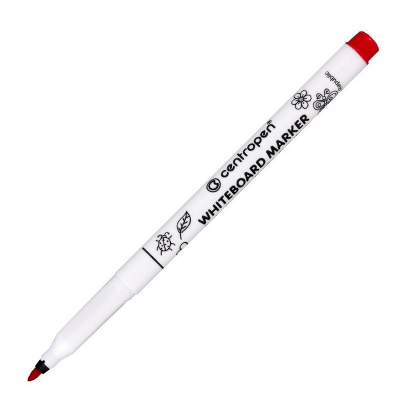 Stíratelný WHITEBOARD tenký CENTROPEN 2507, červený