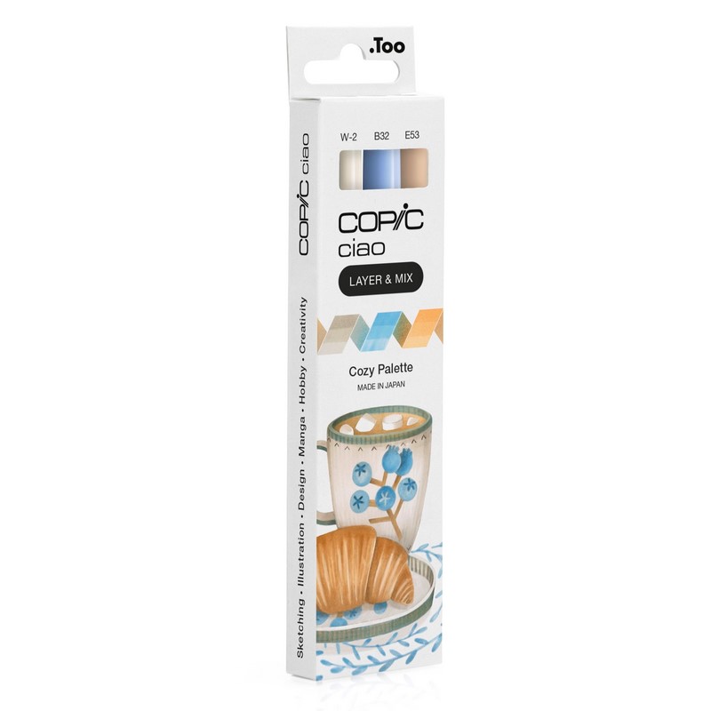 Lihové fixy COPIC Ciao oboustranné Brush & Chisel 3ks, Cozy Palette