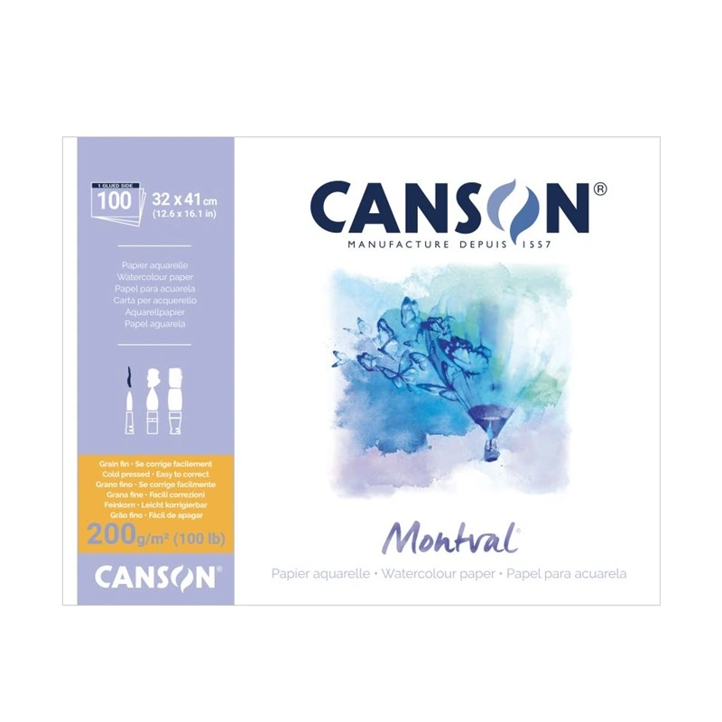 Blok CANSON Montval Aquarelle 32x41 cm, 100 listů MAXI 200 g