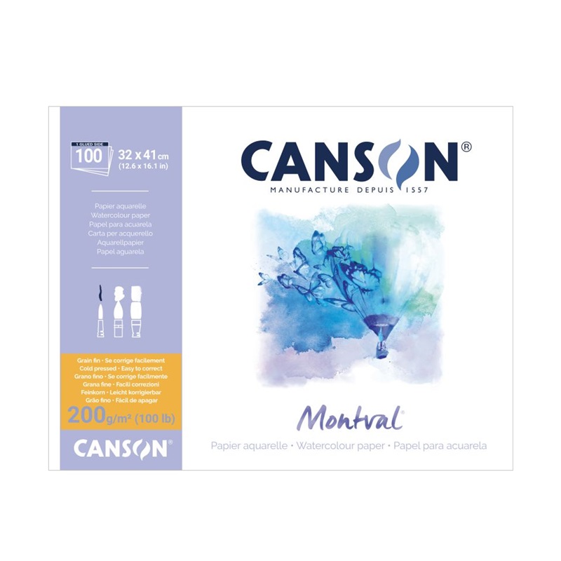 Blok CANSON Montval Aquarelle 32x41cm, 100 listů MAXI 200g