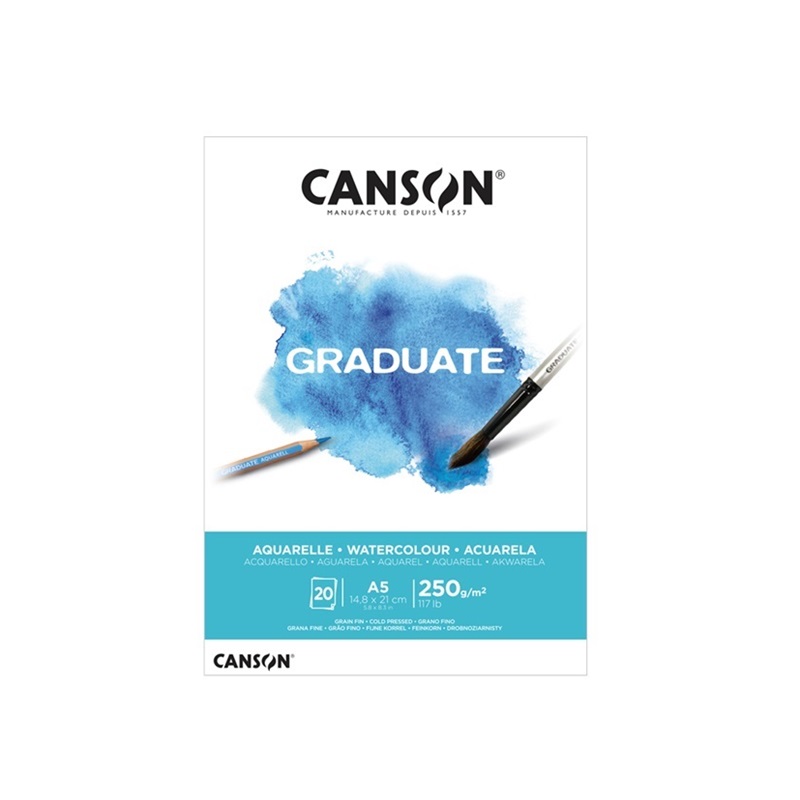 Blok CANSON Graduate Watercolour A5, 20 listů 250g