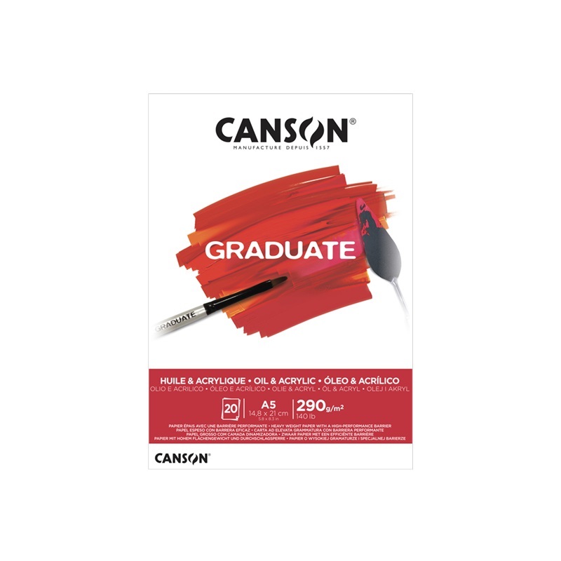 Blok CANSON Graduate Oil & Acrylic A5, 20 listů 290g