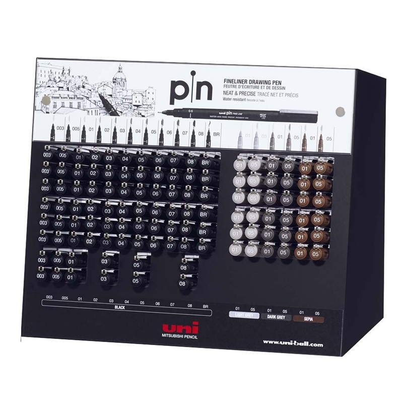 UNI PIN fine liner, sada 114ks Complete Set ve stojánku