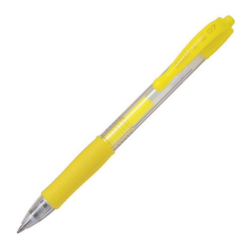 Gelový roller PILOT G-2 Clicker 07, neónově žlutý