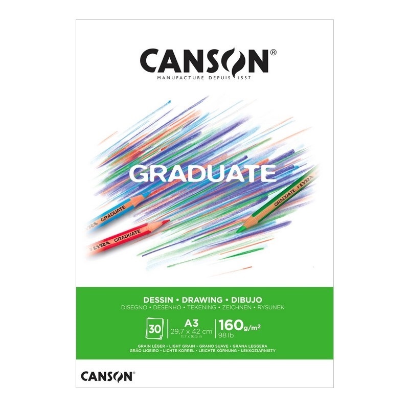 Blok CANSON Graduate Drawing A3, 30 listů 160g