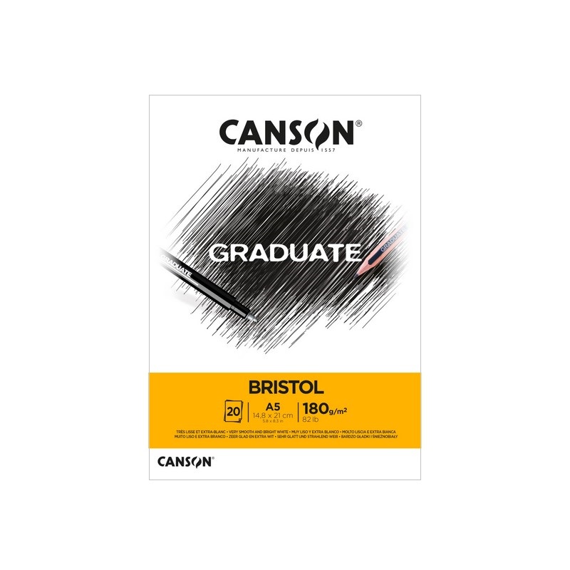 Blok CANSON Graduate Bristol A5, 20 listů 180 g