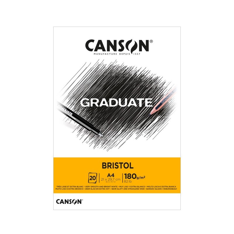 Blok CANSON Graduate Bristol A4, 20 listů 180 g