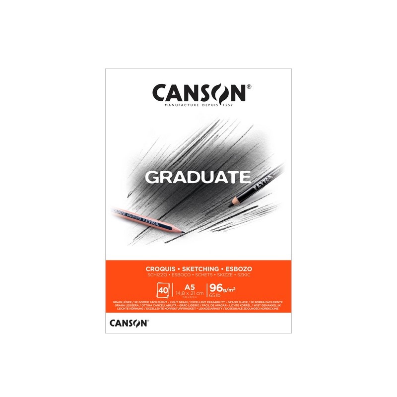 Blok CANSON Graduate Sketching A5, 40 listů 96 g