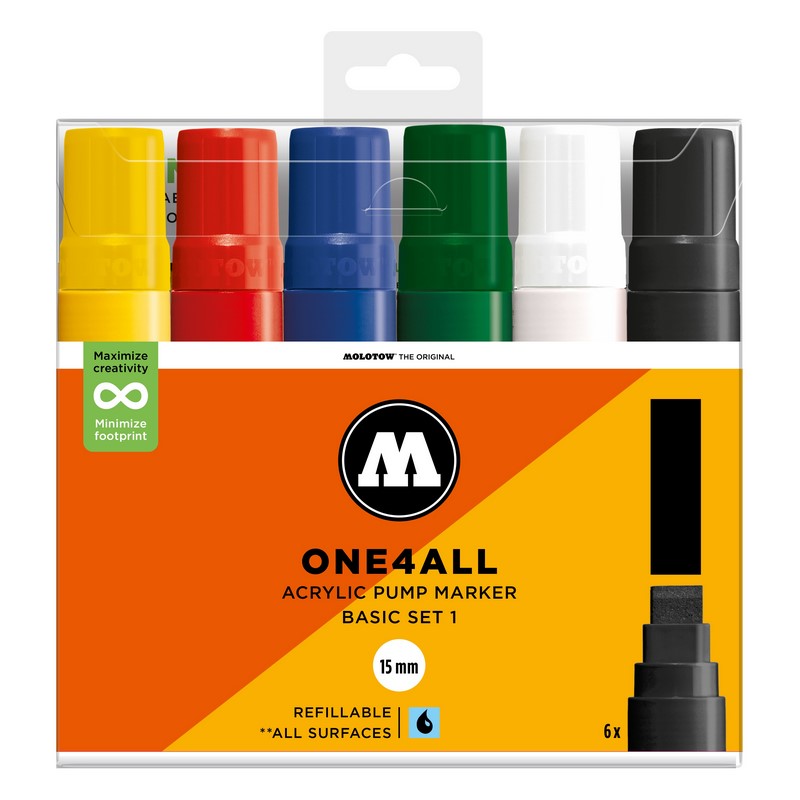 Akrylové fixy MOLOTOW One4All 627HS 15mm, 6ks Basic Set A