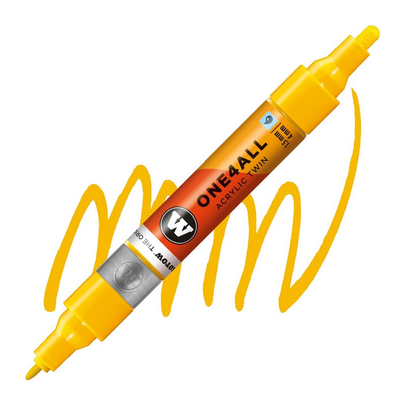Akrylová fixa MOLOTOW One4All Twin 1,5-4mm, signal yellow