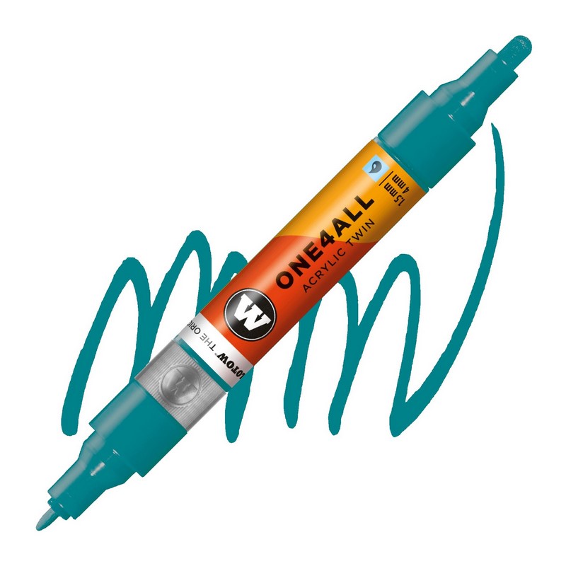 Akrylová fixa MOLOTOW One4All Twin 1,5-4mm, aqua