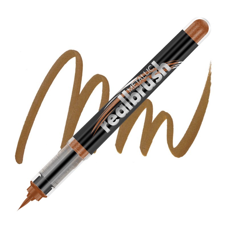 Akrylová fixa KARIN RealBrush Metallic, Red gold 8592
