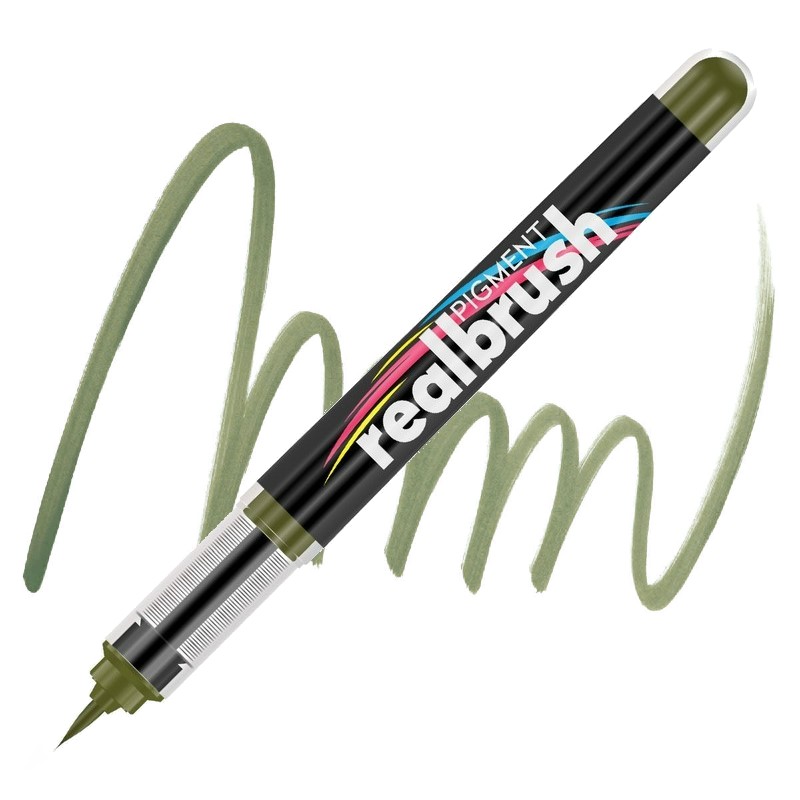 Akrylová fixa KARIN RealBrush Pigment, Olive green 371