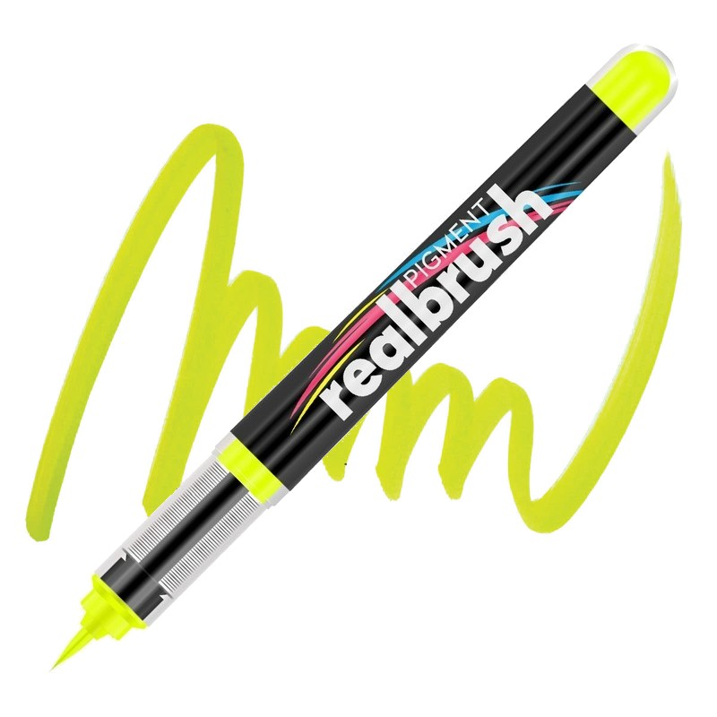 Akrylová fixa KARIN RealBrush Pigment, Sulphur yellow 3965