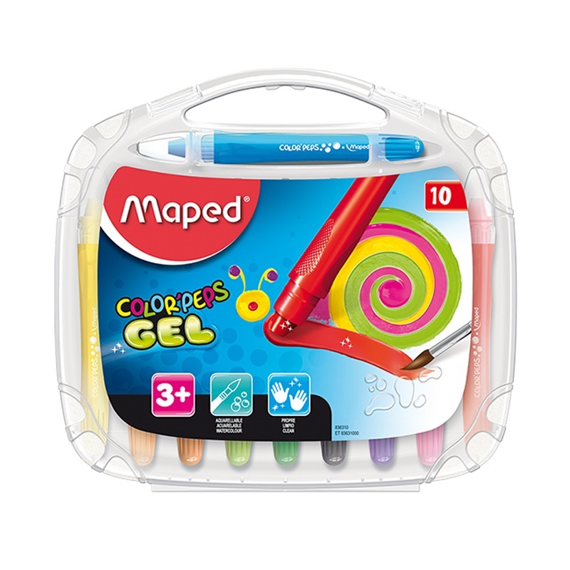 Gelové pastely MAPED Color Peps Gel, 10ks v kufříku
