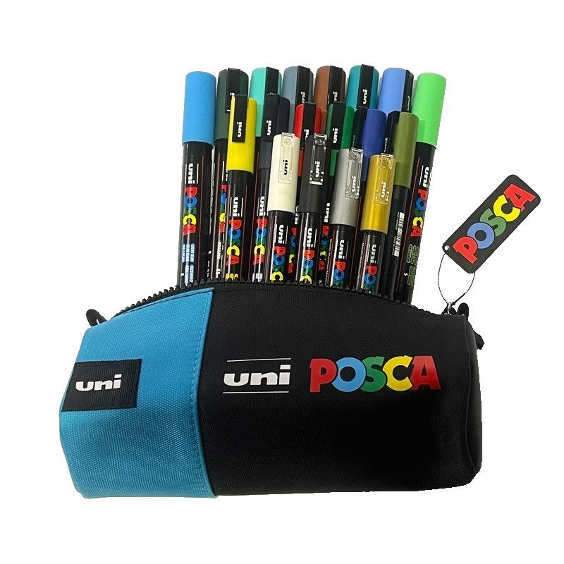 Akrylové fixy UNI POSCA FOR BOYS, 18ks v pouzdře