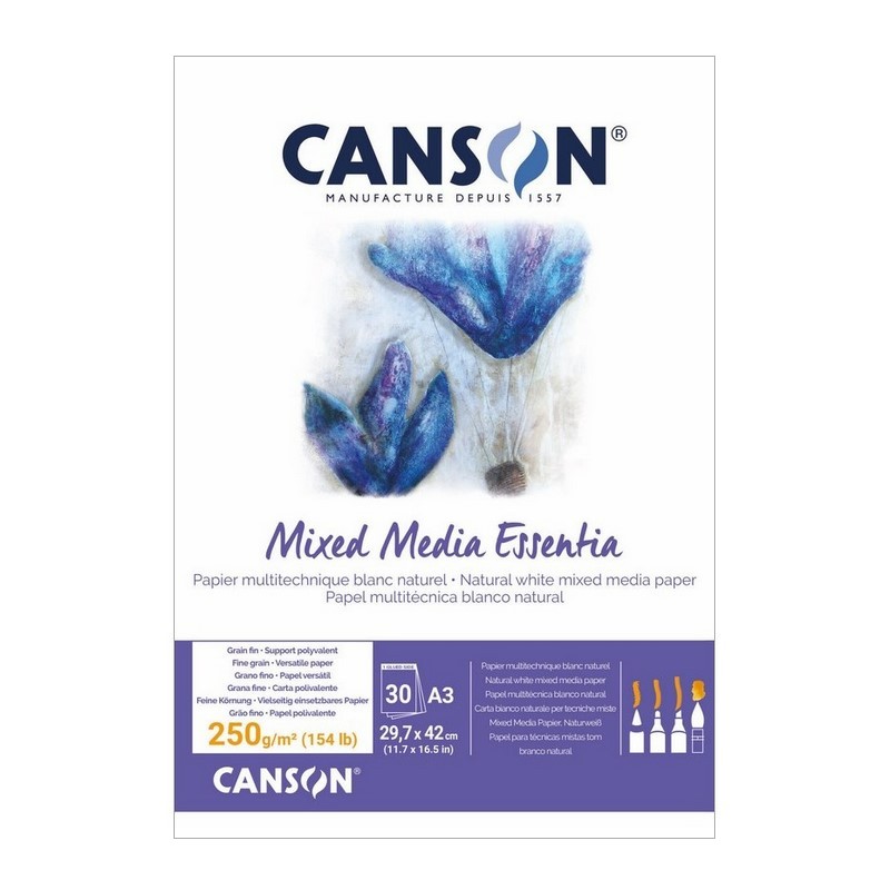Blok CANSON Mixed Media Essentia A3, 30 listů 250g